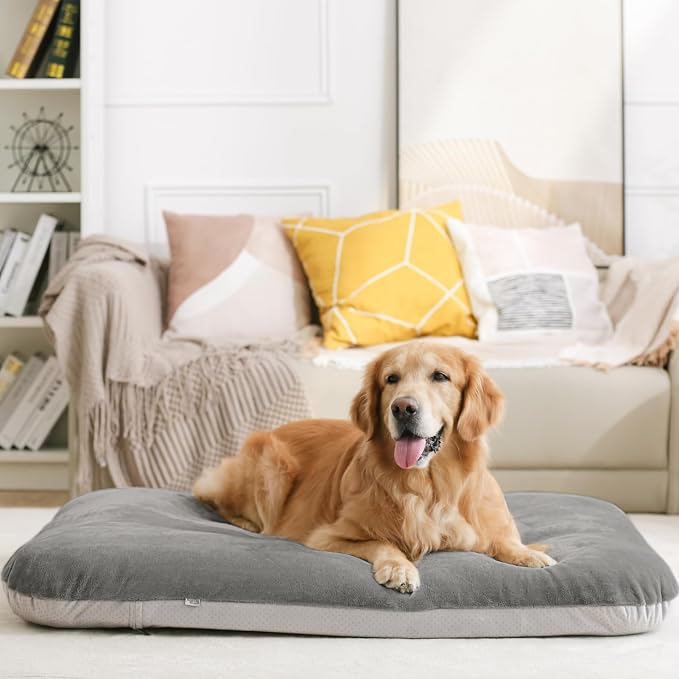 Magic Dog Super Comfy Dog Bed for Large Dogs, 47" Extra Large Washable Dog Bed with Removable Cover, Anti-Slip Bottom & High-Density Foam, Jumbo Size XL Dog Mattress