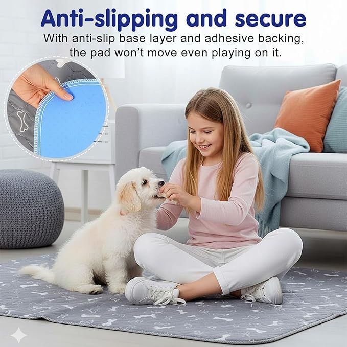 Pee Pads with Pheromones, Elite Pads for Cats, Washable Pee Pads for Dogs, Leak-Proof & Anti-Slip Pet Training Pad for Home & Travel(Gray+Gray,M:23.6*15.7in)