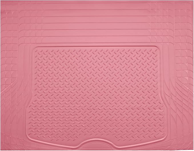PIC AUTO Heavy Duty Cargo Liner, Trimmable All-Weather Rubber Trunk Mat for Cars, SUVs, Vans & Trucks, Anti-Slip Backing, Durable Protection, Large, Pink