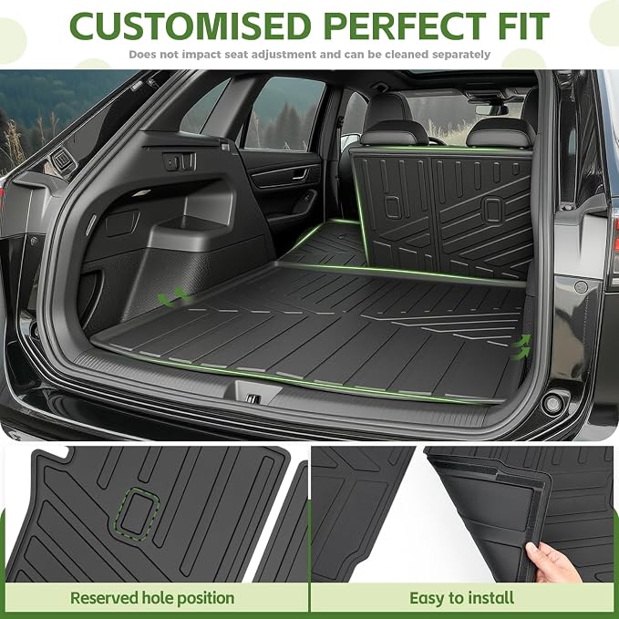 Cargo Liners for 2025-2026 VW Volkswagen Tiguan 5 Seats Trunk Mat with Seat Back Cover Accessories, All Weather Rear Cargo Mat Backrest Protector(Only fit 5 Seats)