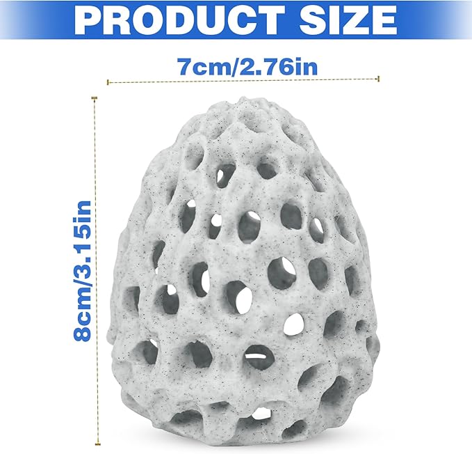 HINGTAI Shrimp Dome Hide Betta Habitat Fish Tank Tunnel with Suction Cup Aquarium Fish Cave Hideout Ornament Accessories for Shrimp Guppy Hiding Resting White