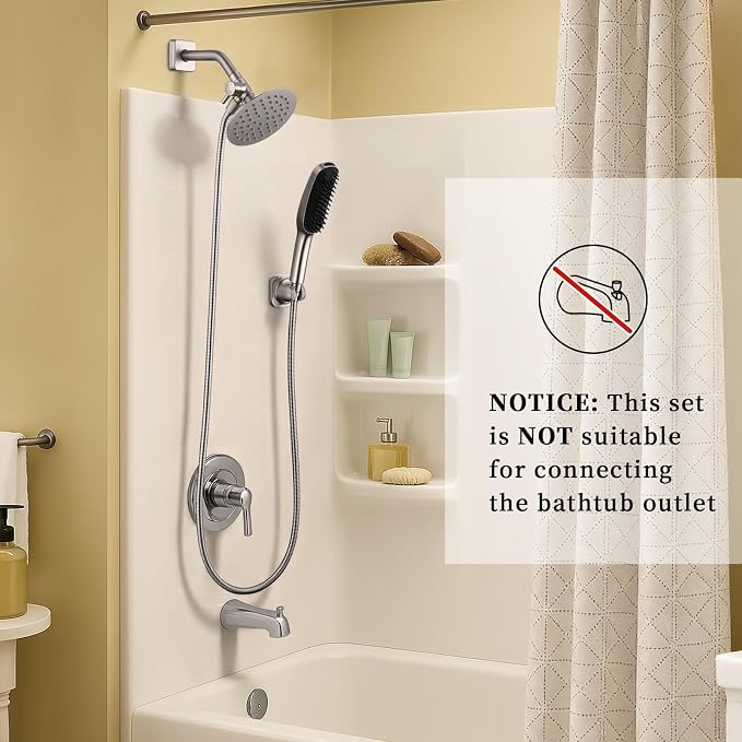 G-Promise 3 Mode Dog Shower Attachment with Pause Mode | High Pressure, Built-In Brush for Wash & Groom, Extra Long Hose, Easy Install, for Indoor & Outdoor Use