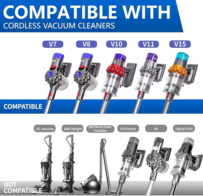 Vacuum Attachment Kit Compatible with Dyson V7 V8 V10 V11 V15 Cleaner | Flexible Extension Hose Mattress Tool Stiff Brush Soft Bristle and Flexible Crevice Tool for Home Cleaning