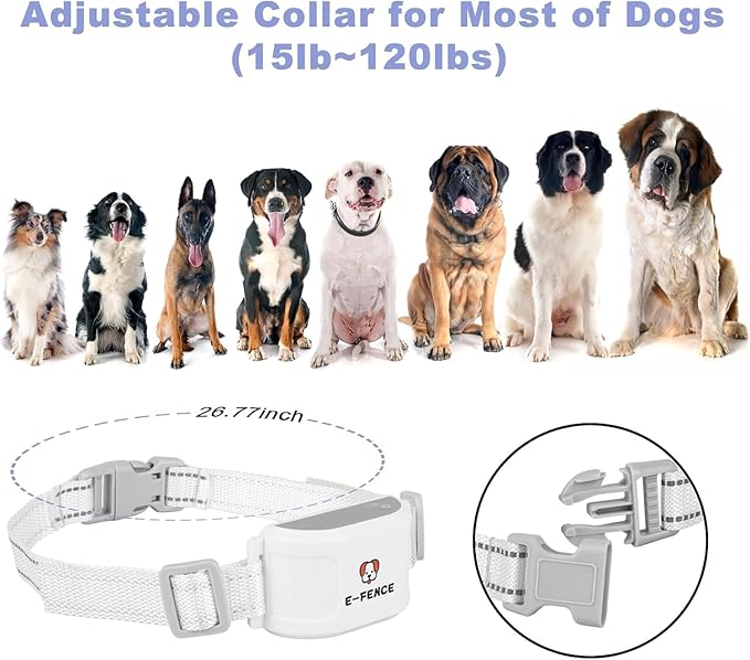 2-in-1 GPS Dog Fence & Training Collar – Wireless Electric Collar for Escape Prevention,Customizable Any-Shape Boundaries via App,Waterproof Pet Containment System for Backyard & Camping(Over 15 lbs)
