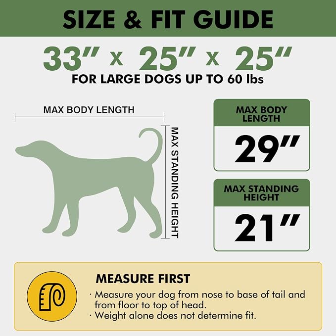 Veraste 33" Soft Collapsible Travel Dog Crate for Medium Large Dogs,Grey | 4-Door Foldable Travel Crate,breathable mesh, foldable with storage bag