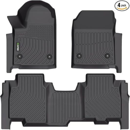 Floor Mats Custom for Chevrolet Silverado EV 2024-2026 (Only for RST Models) All Weather Protection TPE Heavy Duty Automotive Floor Liners Front& 2nd Row Full Set Accessories, Black