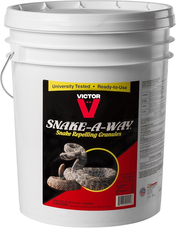 Victor VP362 Snake-A-Way Outdoor Snake Repellent for Yard, Repelling Granules for Poisonous and Non-Poisonous Snakes - 28 LBs