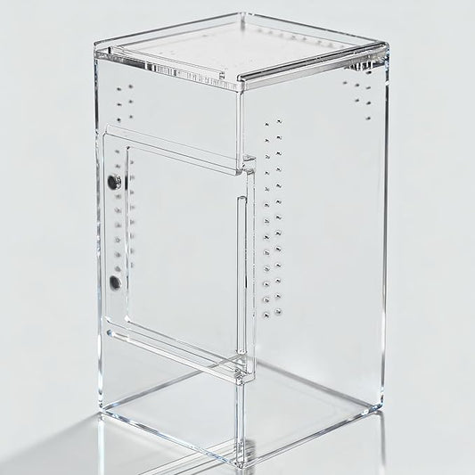 Reptile Tank 3x3x6 Terrarium – Acrylic Reptile Enclosure for Gecko, Jumping Spider, and Praying Mantis – Compact Tree-Dwelling Terrarium for mini Pets