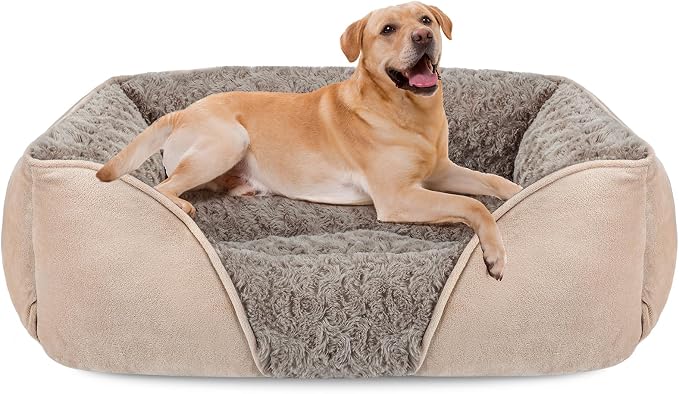 XX-Large Dog Bed for Large, Medium, Small Dogs - Rectangle, Washable, Orthopedic, Soft, Calming, Durable Pet Cuddler with Anti-Slip Bottom - XXL (42"x30"x10")