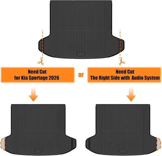 Auxko All Weather Floor Mats Cargo Mat with Backrest Mat for Kia Sportage 2026-2023 Gasoline All Season TPE Accessories Odorless Anti-Slip Floor Liners Trunk Tray with Back Seat Protector