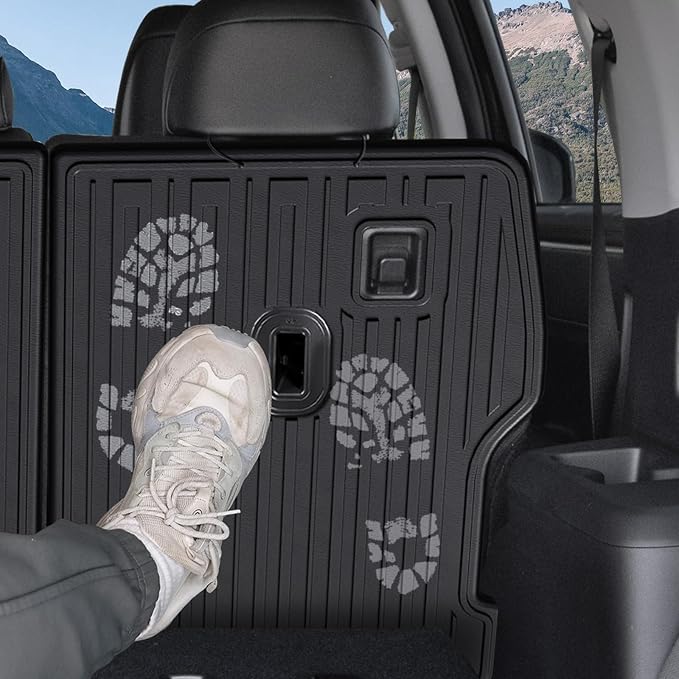 2nd Row Backrest Mat for Hyundai Santa FE 2024-2026 (Fit Hybrid and Gas), All Weather TPE Bench Seat Back Cover Durable Kick Mats for Hyundai Santa Fe