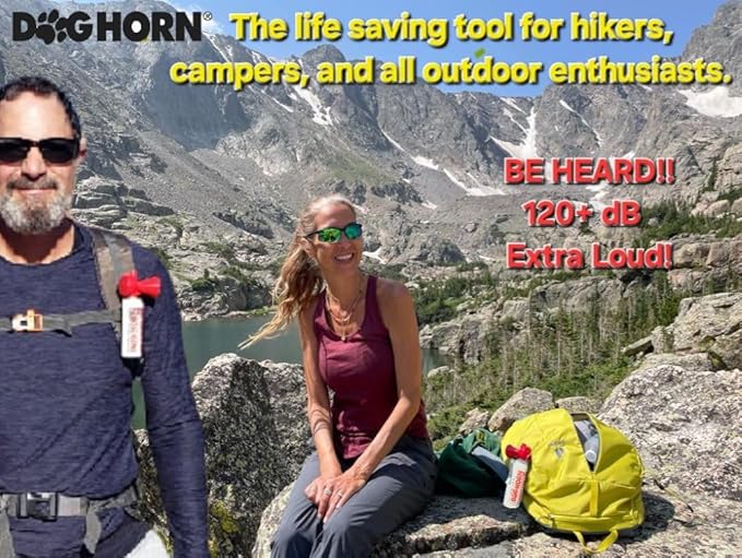 DogHorn XL Air Horn for Dogs. Stop Aggressive Dogs, Scare Coyotes, Bear, & Other Wild Animals! Effective Training Tool & Outdoor Safety Alarm for Hiking, Biking, Camping, Boating, & More! (Pack of 1)