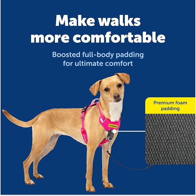 PetSafe Easy Walk Comfort No Pull Dog Harness, Pink, Extra Small | Stops Pulling on First Use with Front Martingale Loop, Full-Body Padding, 5-Point Adjustable Fit