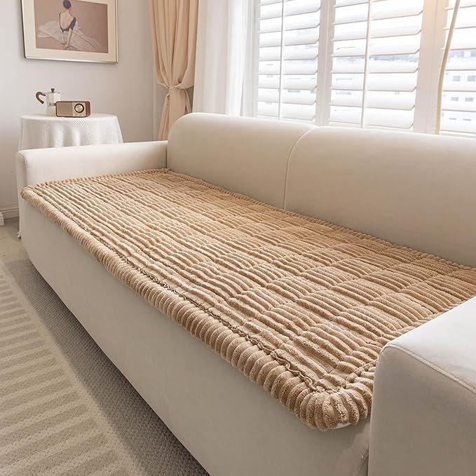 Couch Cover for Dogs Washable, Non-Slip Pet Couch Covers for Sofa, Fuzzy Dog Couch Cover Blanket for Furniture Protector (Z-Camel, 27.6" x 59"/70 x 150cm)
