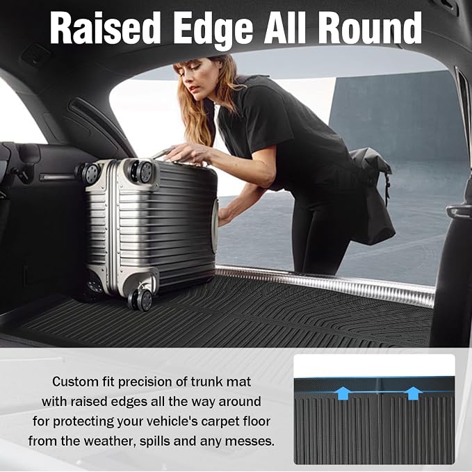 Yakitoko 3D TPE Car Trunk Cargo Liner Mat for Honda HR-V 2016-2022 Custom Fit All-Weather Waterproof Floor Protection, Heavy Duty & Odorless