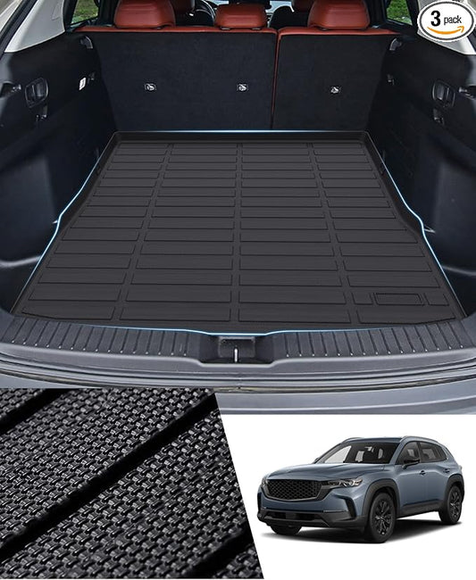 Sunsdrew Cargo Liner for 2023 2024 2025 Mazda CX-50 Accessories TPE Cargo Mat All Weather Odorless Anti-Slip Rear Cargo Tray Heavy Duty Trunk Mat Black Trunk Floor Mat