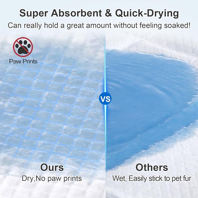 4XL Dog Pee Pads 36"x36", 6 Layer Absorbent Puppy Pads, 100 Count | 36"x36" extra-large pads with 1200ml capacity, quick-dry surface and leak protection for Old, Surgery,Large Dogs