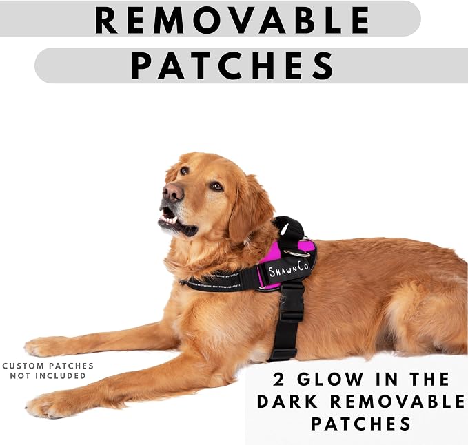 ShawnCo Essential Pro Dog Harness, No-Pull Pet Vest with 3 Leash Clips and Removable, Reflective Side Patches, Adjustable and Padded Harness for Small, Medium and Large Dogs (Mustang Red, XL)