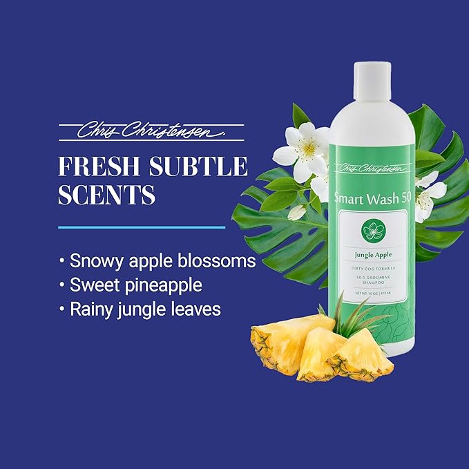 Chris Christensen SmartWash 50 Grooming Shampoo Jungle Apple, Groom Like a Professional, Delightfully Fragranced and Concentrated, Suitable for All Coats, Made in The USA, Gallon