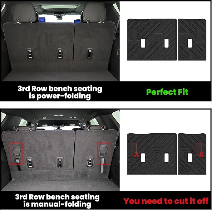 LASFIT Floor Mats 2021-2026 & Only 8 Seats (Not for 7/9 Seats) for Chevrolet Chevy Tahoe/GMC Yukon (Only Yukon, Not Fit Yukon XL)/Cadillac Escalade (Only Escalade, Not Fit Escalade ESV)