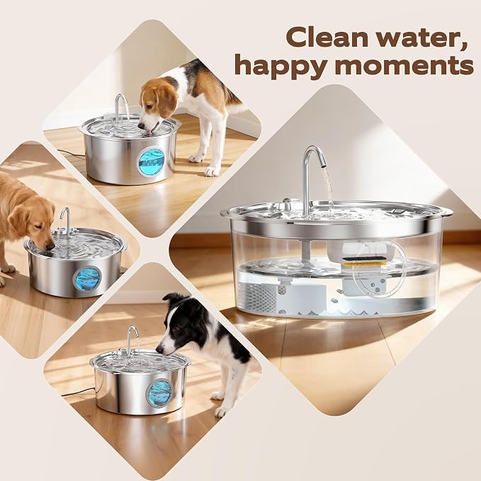 GROOKPET Pet Water Fountain Filters: 24 Dog Water Fountain Filters Replacement - Dog Fountain Filters - Including 12 Filters + 12 Sponges - Suitable for GROOKPET Pet Water Fountain