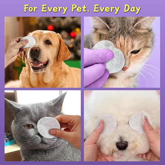 Eye Wipes for Dogs and Cats, Tear Stain Remover for Dogs, Gently Cleans Tear Stains and Debris, Safe for Sensitive Eyes, 120 Count