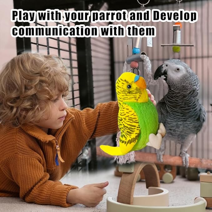 2Pcs Budgerigar Plush Toy, 5.5 inches, Parakeet Plush Toy, Budgie Soft Toy, Bird Stuffed Animal for Kids