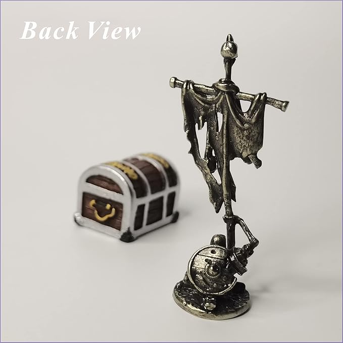 Aquarium Fish Tank Decorations, Decor Accessories Set for Glofish/Betta Fish Bowl, Small Landscape Ornaments for Guppy Fishtank, Figurines of Undead Pirates at the Bottom of the Caribbean, Cupronickel