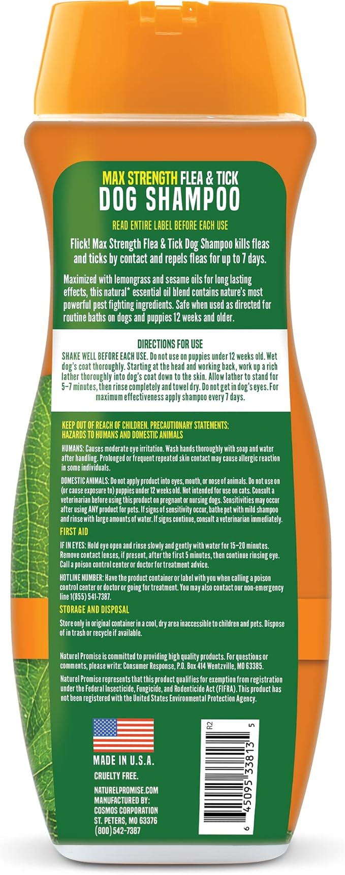 Flick! Max Strength Flea Shampoo for Dogs, Natural Flea and Tick Prevention for Dogs, Safe and Powerful Treatment & Control, Made in USA, 20oz