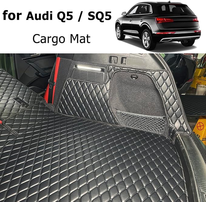 Cargo Mat Compatible with 2018-2025 Audi Q5 Trunk Mat (and Rear Left and Right Side Panels) Cargo Liners for Audi Q5 ＆ SQ5