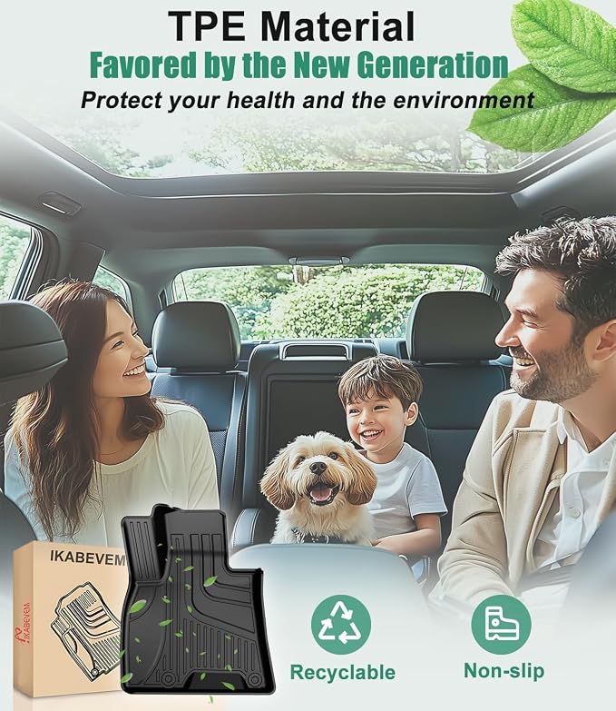 Floor Mats Fit for 2021-2025 2026 Genesis GV80 7 Seats (3.5T ADVANCED | PRESTIGE AWD) - Custom Fit TPE All Weather Floor Liners 1st & 2nd & 3rd Row Car Mats for GV80 Accessories (Not Fit Coupe), Black