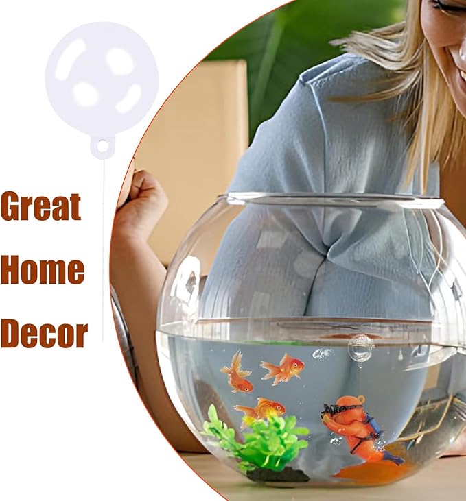 2-Pack Tank Decorations, Cute Little Diver, Aquarium Decoration Accessories Ornaments with Float Ball, Playmate for Tank Suitable for All Kinds of Fish and Tanks (Orange)