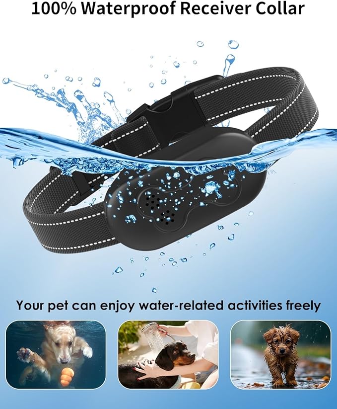 Dog Shock Collar with Remote Control for Dogs 10–120lbs, IPX7 Waterproof Dog Training Collar with Security Lock, 4 Safe Training Modes, Rechargeable Long Battery Life for Small Medium Large Dogs Gry