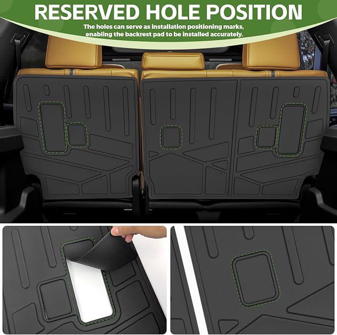 2nd&3rd Row Seat Back Mat for 2025 2026 Toyota 4Runner 7 Seats Gas, Kick Mats Rear Backrest Cover All Weather TPE Protector Cargo Liner Accessories(Not for Hybrid EV/i-Force MAX)