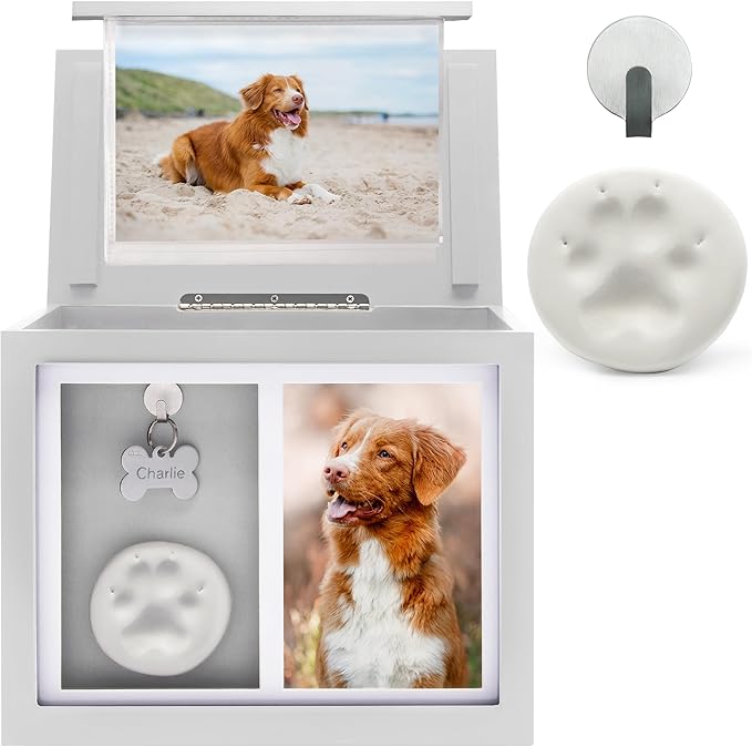 Chasing Tails Pet Urns for Dogs - Dog Urns for Ashes, Suitable for All Pets - Includes Paw Print Kit, Picture Frame and Photo Book for a Lasting Tribute and Cherish Precious Memories
