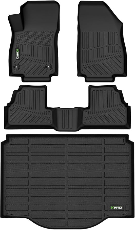 HAFIDI® Floor Mats & Cargo Liner Set Fit for 2014-2023 Chevy Trax & 2013-2023 Buick Encore (Not fit Encore GX) Car Mats for Trax All Weather Floor Liners TPE Custom Trax Accessories-Black