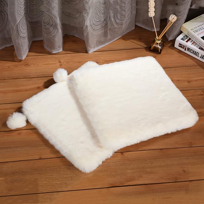 SHENGOCASE 2-Pack 16" Square Faux Rabbit Fur Cat Dog Bed Cushion Pad Mat, Cat Tree Tower Replacement Cushion Pad, Pad for Window Perch, Cat Dog Carrier House Cage Crate Kennel Furniture