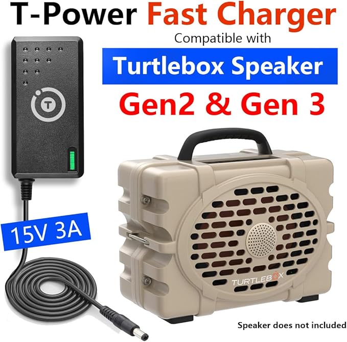 T POWER 15V UL Charger for Turtlebox Gen 2 & Gen 3 Bluetooth Speakers Model: GS-P150300E454A, 2A28W-TURTLEBOXG2, 27733-TURTLEBOXG2 Replacement AC Adapter Power Supply Cord