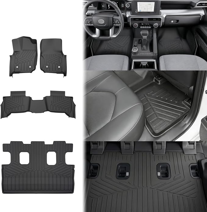 Floor Mats for 2025 2026 Toyota 4Runner 7 Seats Gas, All Weather TPE Protector 1st&2nd&3rd Row Floor Liners Accessories(Not for Hybrid EV&i-Force MAX)
