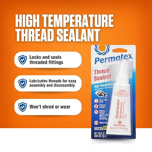 Permatex 59235 High Temperature Thread Sealant, 50 ml Tube