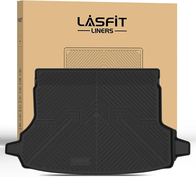 LASFIT Cargo Mat for Subaru Forester 2024 2023 2022 2021 2020 2019, All Weather TPE Custom Fit Easy Clean Durable No-Curling Trunk Mat for Forester 2019-2024 Cargo Tray Liner,Black