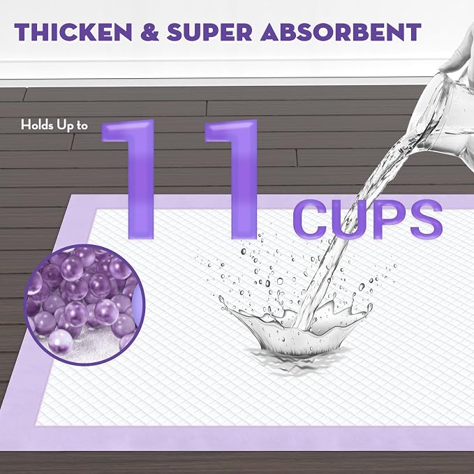 CROCI XXL Puppy Pads with Adhesive Tabs Lavender Scented 36x36in 100Ct | Super Absorbent Dog Pads Extra Large Holds Up to 11 Cups of Urine, 6-Layers, Quick-Dry Surface, Leak-Proof, Disposable