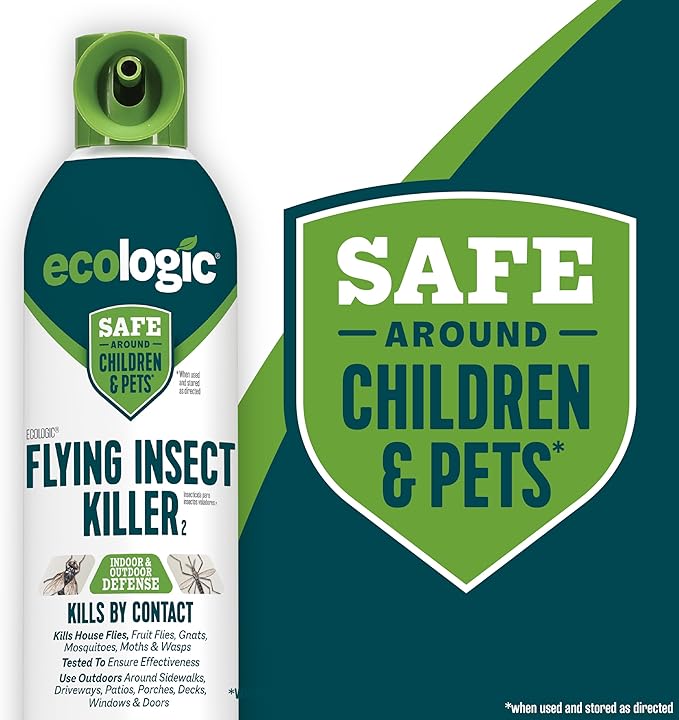 Ecologic Flying Insect Killer, 14 Ounces, Aerosol Formula Made With Cornmint Cinnamon And Clove Oil Kills Houseflies, Mosquitoes, Moths, Fruit Flies, Gnats And Wasps By Contact
