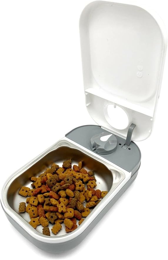 Closer Pets C100 One Meal Automatic Pet Feeder for Cats and Small Dogs with Stainless Steel Bowl Insert
