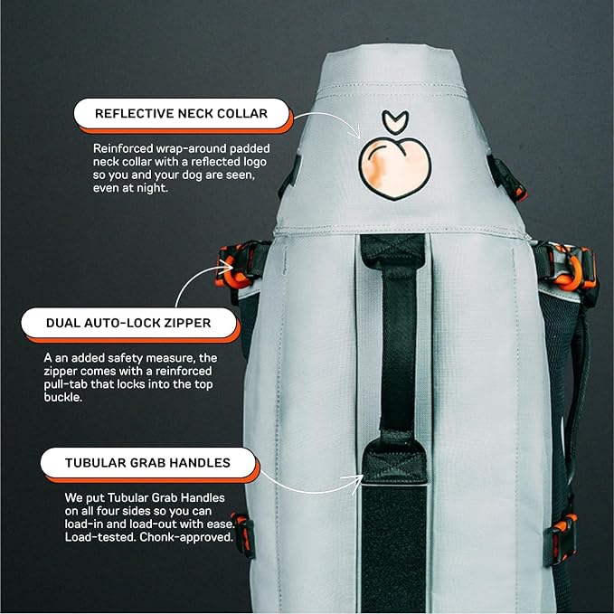 Maxine One Dog Backpack Carrier for Medium Dogs (Gray) | Adjustable & Ergonomic Pet Carrier, Built to be Safer, Hands Free Travel & Hiking, Front Facing, Featured in Wired Magazine