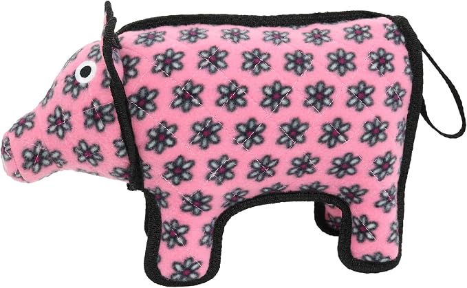 TUFFY® : Medium Pig Dog Toy: Ultra Durable Plush Toy with Multiple Layers & Reinforced Seams, Washable and Floats, Original Construction