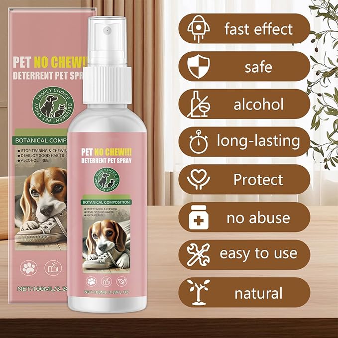 Bitter Apple Spray for Dogs to Stop Chewing No Chew Spray for Dogs Effectively Protect The Safety of Furniture,Plant,Shoes, Etc Safe and Alcohol-Free (Pink)