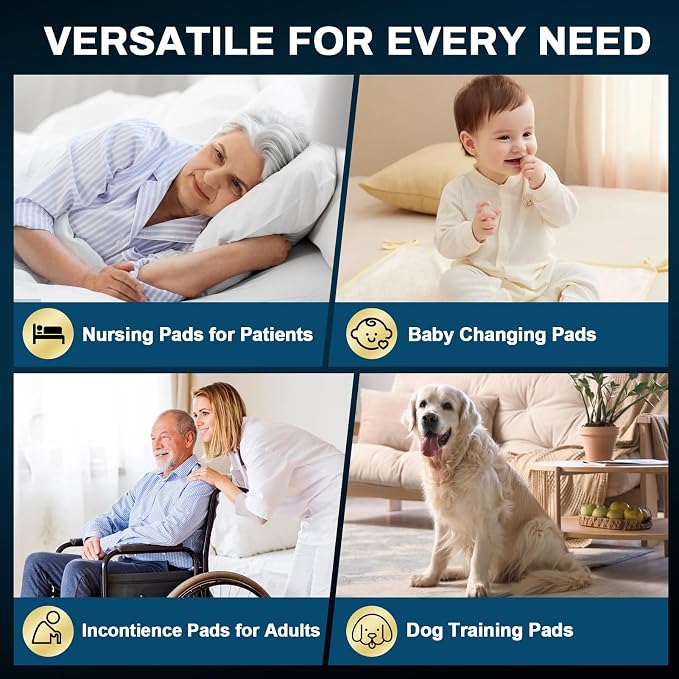 AAY Disposable Bed Pads 36" x 36" (50 Count) , Extra Large Heavy Duty Incontinence Underpads, Super Absorbent 3XL Chucks Pee Pads for Adults, Kids, Pets, Puppy Training
