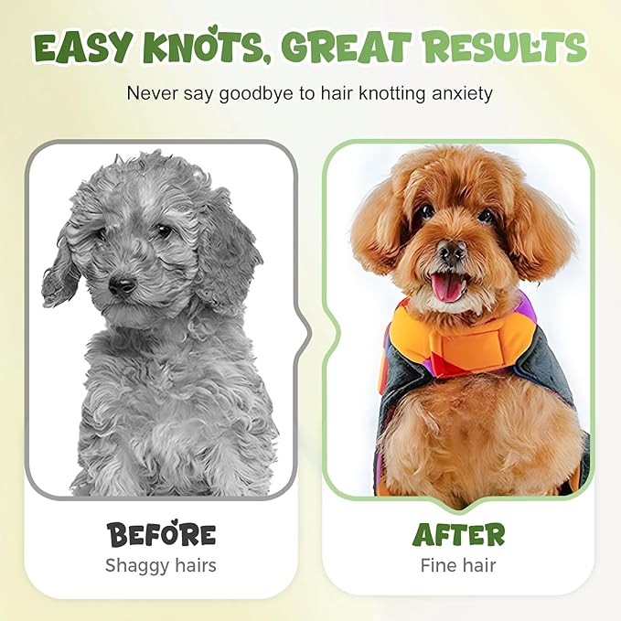 Double-Sided Pet Grooming Brush for Dogs and Cats, 2026 New Dog Deshedding Brush, Dematting Comb Removes Tangles Knots and Loose Fur, Ergonomic Pet Grooming Tool (Yellow)