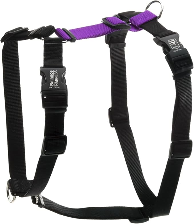 Blue-9 Buckle-Neck Balance Harness, Fully Customizable Fit No-Pull Harness, Ideal for Dog Training and Obedience, Made in The USA, X-Small, Purple